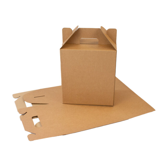 10x7x11" Cardboard hamper box and carry pack