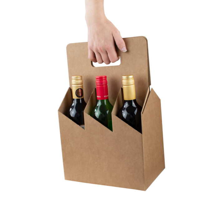 10x7x15 inch wine bottle carrier with wine bottles