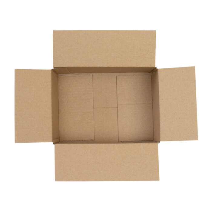 7x5x2.5 inch single wall cardboard box shown top down