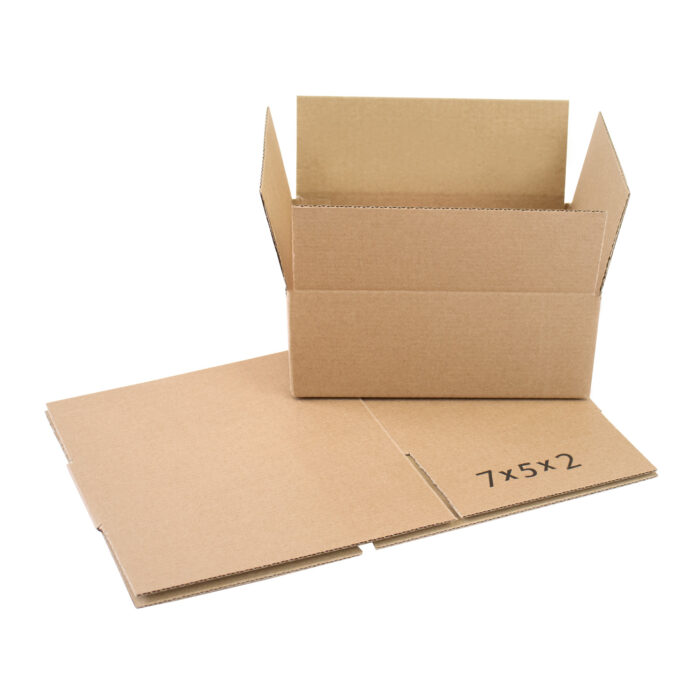 7x5x2.5 inch cardboard box open