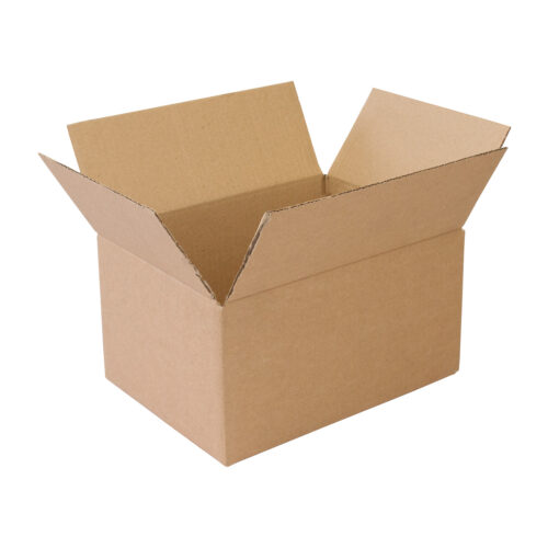 8x6x4 single wall cardboard box open